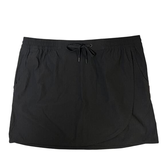 Eddie Bauer Tulip Hem Skort Golf Skirt Black Size Large UPF 50 Sun Bike Short - Picture 2 of 12